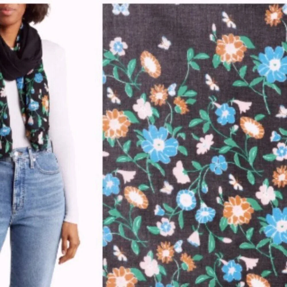 kate spade new york floral garden oblong scarf
